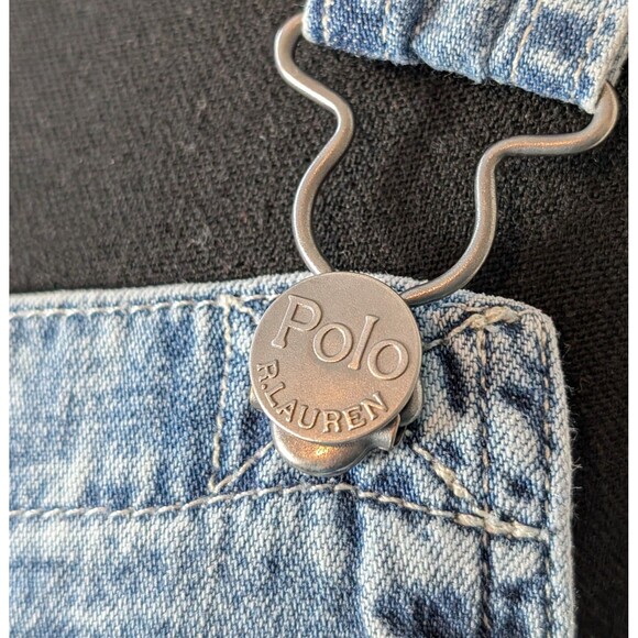 Polo Ralph Lauren Youth Size 16 Overall Dress Denim Jumper Distressed Patchwork - Picture 8 of 11